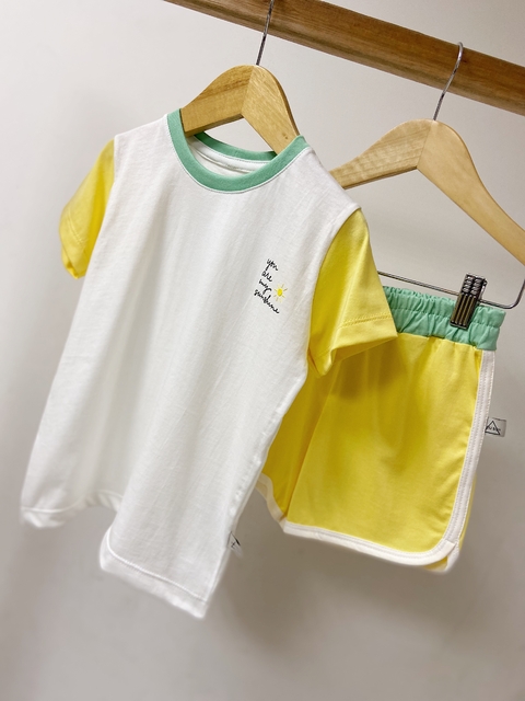 Pronta entrega - Conjunto colors You Are my Sunshine mint, baunilha e off