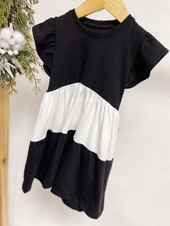 Pronta entrega - Vestido Mullet two Colors preto/off - comprar online