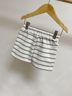 Pronta entrega - Shorts saia moletinho listra cinza pedra - loja online
