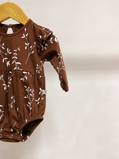 Pronta entrega - Body vintage manga longa com babado botão em pérola arabesco - You Boy Kids