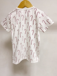 Pronta entrega - Camiseta botões Kids Manga curta estampada bengalinhas Marsala