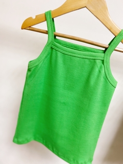 Pronta entrega - regata alça kids canelada hortelã - You Boy Kids