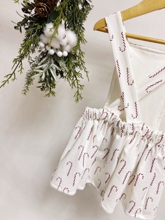 Pronta entrega - Salopete kids frente botões madeira transpasse costas bengalinhas Marsala - comprar online