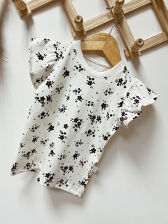 Pronta entrega - Blusa Kids manga babado off floral - comprar online