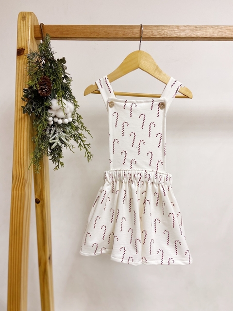 Pronta entrega - Salopete kids frente botões madeira transpasse costas bengalinhas Marsala