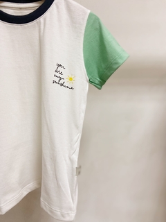 Pronta entrega - Camiseta kids manga curta you are my sunshine sol em relevo - comprar online