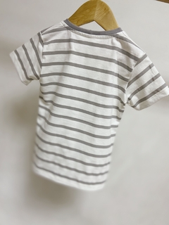 Pronta entrega - Camiseta Kids Manga curta listra cinza pedra - loja online