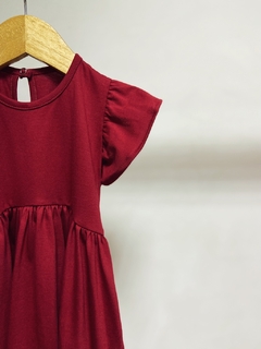 Pronta entrega - Vestido Mullet kids manga babado Marsala - comprar online