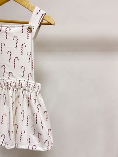 Pronta entrega - Salopete kids frente botões madeira transpasse costas bengalinhas Marsala - loja online