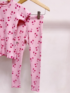 Pronta entrega - conjunto blusa fru-fru + Legging frufru kids canelado cherry - loja online