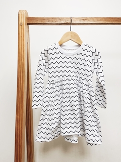 Pronta Entrega - Vestido Mullet manga longa zig-zag na internet