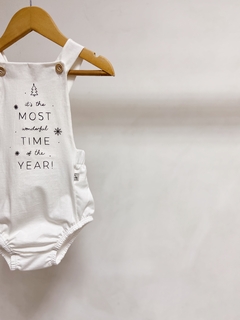 Pronta entrega - Romper baby off it’s the most wonderful time off the year em preto