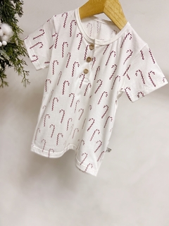 Pronta entrega - Camiseta botões Kids Manga curta estampada bengalinhas Marsala