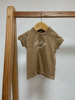 Pronta Entrega - Camiseta baby manga curta avelã FEELING GOOD - You Boy Kids