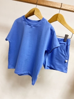 pronta entrega - Conjunto kids over moletinho blue