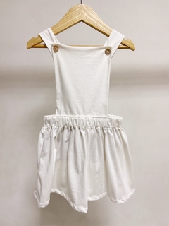 Pronta entrega - Salopete frente botões em madeira off na internet