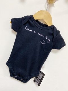 pronta entrega - Body manga curta preto HAVE I NICE DAY - comprar online