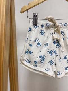 Pronta entrega - Shorts boxer Floral azul vintage