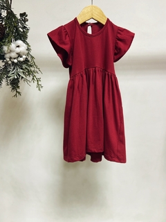 Pronta entrega - Vestido Mullet kids manga babado Marsala - loja online