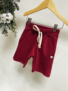 Pronta entrega - Bermuda jogger moletinho Marsala