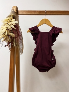 Pronta entrega - Romper baby babado liso vinho - comprar online