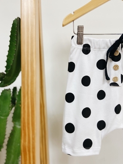 Pronta entrega - Bermuda Saruel botões em madeira natural bolas na internet