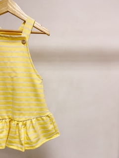 Pronta entrega - Salopete com babado kids yellow Stripes na internet