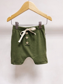 Pronta entrega - Bermuda Saruel botões kids canelado verde cactus - comprar online