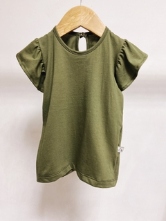 Pronta entrega - Blusa babado botão pérola verde cactus na internet