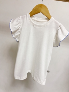 Pronta entrega - blusa babado off picueta blue