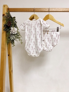 Pronta entrega - conjunto Body manga curta + bloomer botões bengalinhas marsala