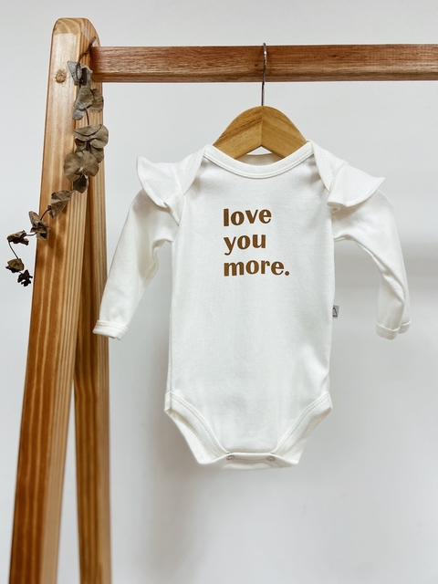 Pronta entrega - Body manga longa com babado off LOVE YOU MORE.