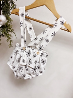 Pronta entrega - Bloomer alça off flocos de neve preto - You Boy Kids