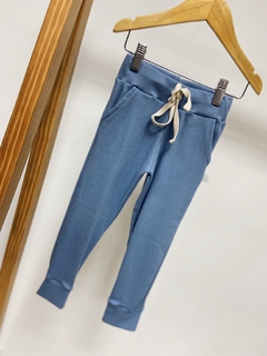 Pronta entrega - Calça jogger canelado azul vintage na internet