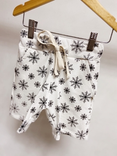 Pronta entrega - Bermuda Jogger kids off flocos de neve preto - loja online