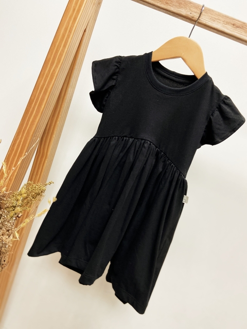 Pronta Entrega - Vestido Mullet manga babado preto