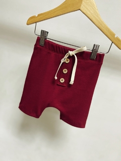 Pronta entrega - Bermuda Saruel botões kids canelado marsala na internet