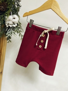 Pronta entrega - Bermuda Saruel botões kids canelado marsala - comprar online