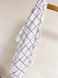 Pronta entrega - Manta para Bebês blue grid