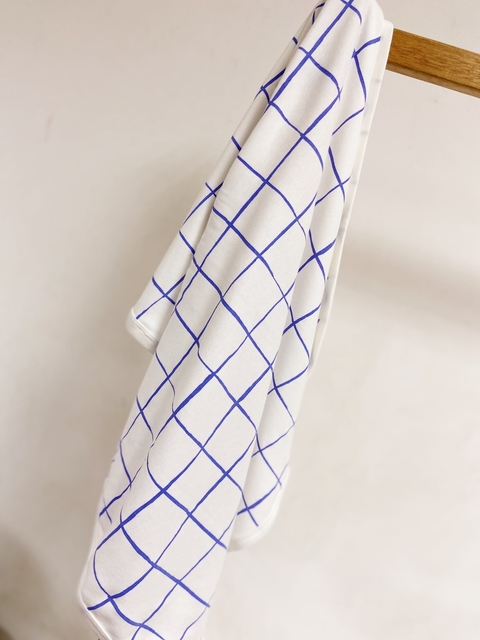 Pronta entrega - Manta para Bebês blue grid