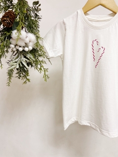 Imagem do Pronta entrega - Camiseta kids off manga curta bengalinha coração marsala