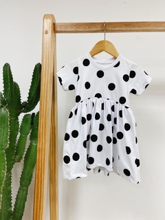 Pronta entrega - Vestido mullet kids manga curta estampado bolas