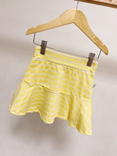 Pronta entrega - Saia babado yellow Stripes