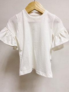 Pronta entrega - Blusa Kids manga curta com babado off