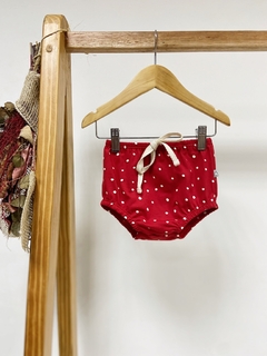 Pronta entrega - Bloomer vermelho bolinhas off