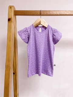 Pronta entrega - Blusa babado detalhe botao perola mini poá - comprar online