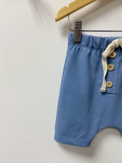 PRONTA ENTREGA - Bermuda Kids saruel com botões jeans fake Azul denim na internet