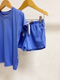 Pronta entrega - Conjunto Camiseta manga curta + shorts boxer Blue na internet