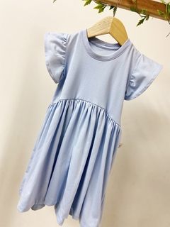 Pronta entrega - Vestido Mullet manga babado Aqua