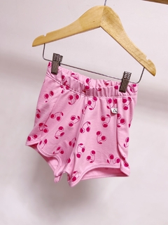 Pronta entrega - Shorts cintura alta moletinho cherry - You Boy Kids